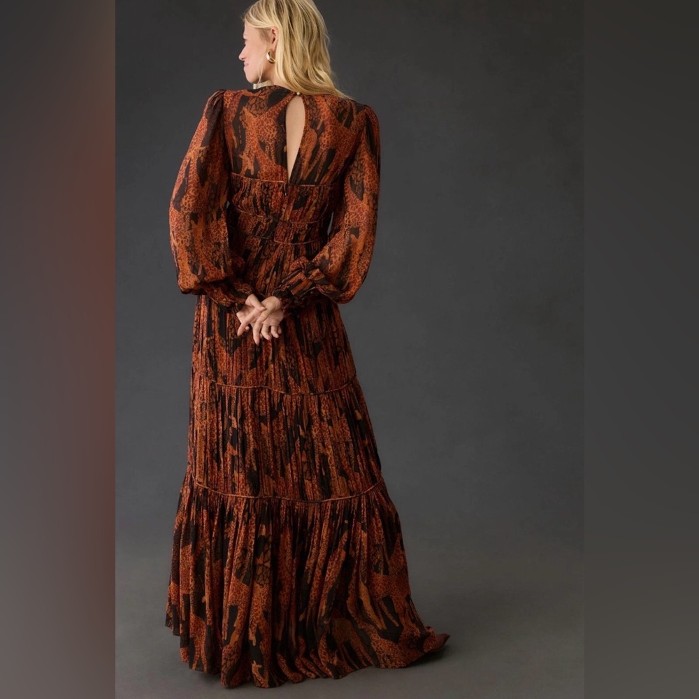 FARM Rio Black Giraffes Puff Sleeve Maxi Dress - Picture 3 of 7